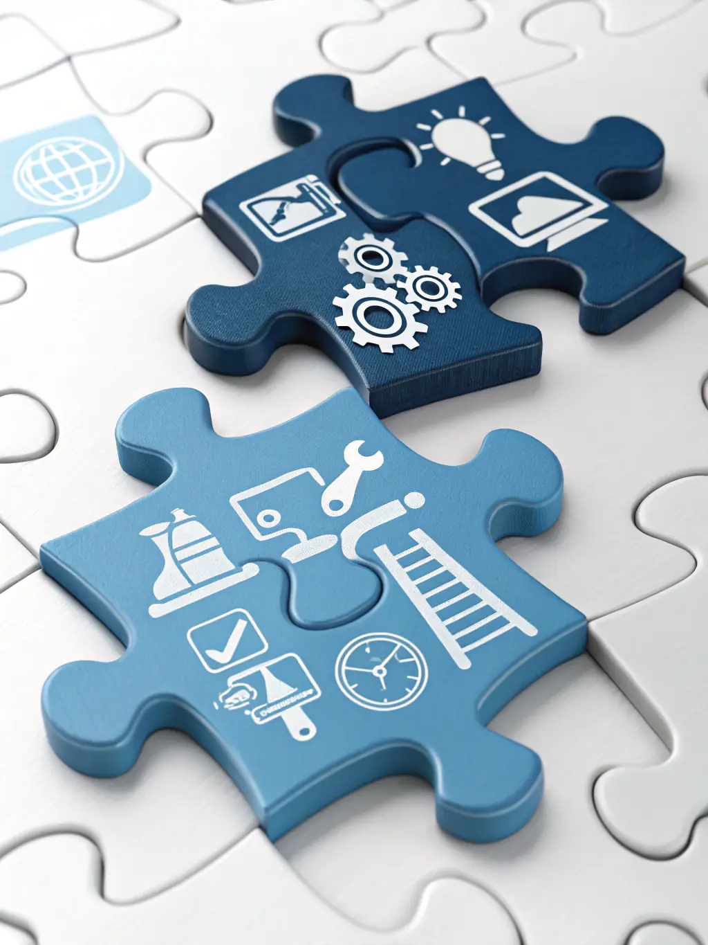 A visual representation of merging puzzle pieces, symbolizing M&A support and seamless integration.