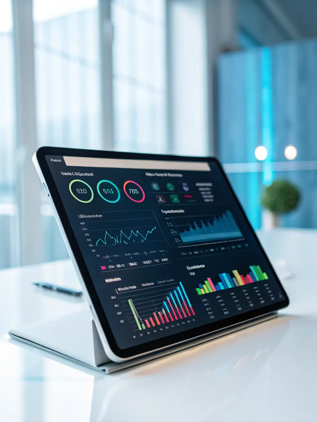 A sleek, modern AI intake system interface displayed on a tablet, showcasing its user-friendly design and efficient data capture capabilities for a law firm.