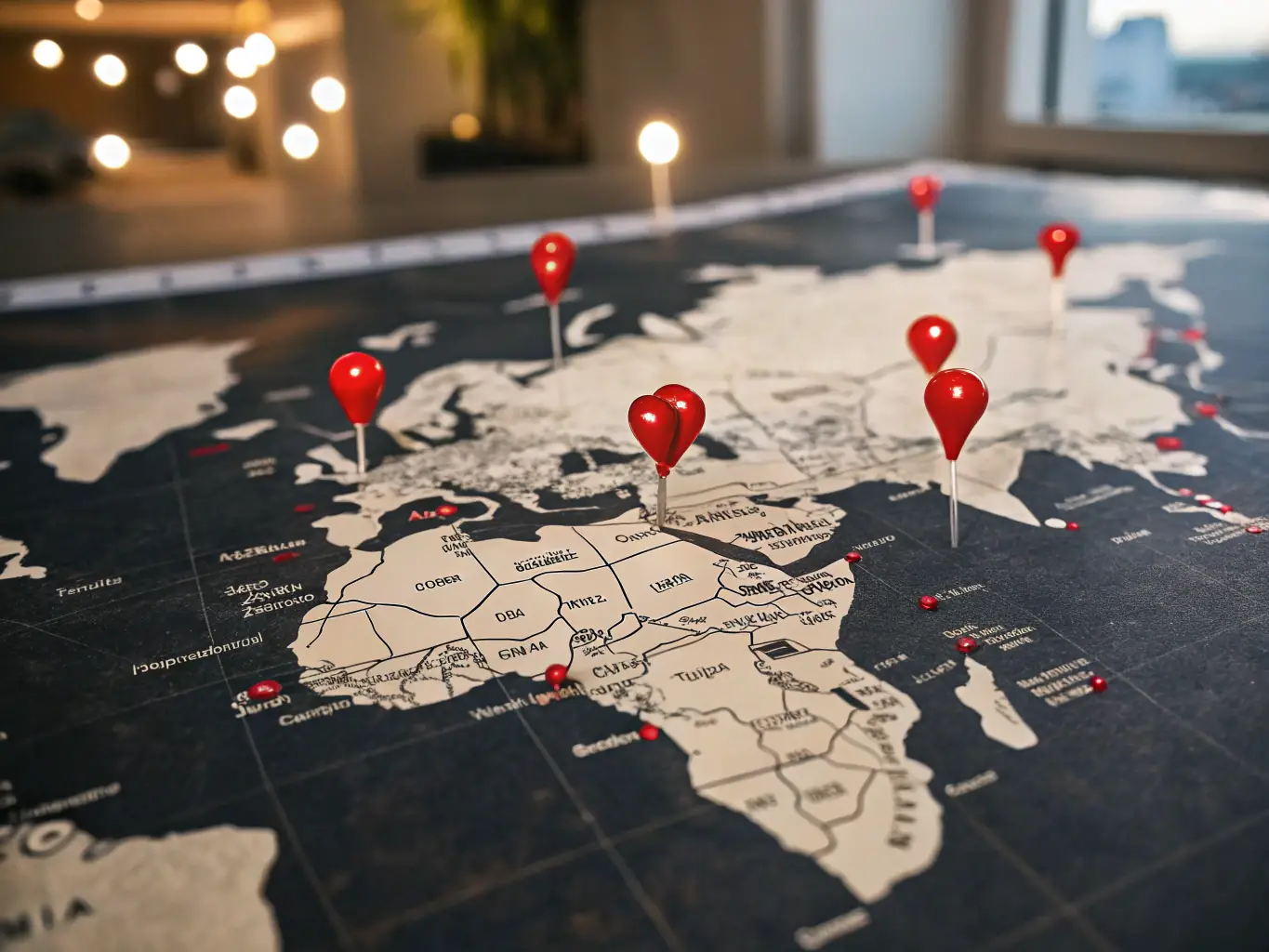 A map of the United States with pins indicating various locations, symbolizing the national reach of ARH Mediations' services.