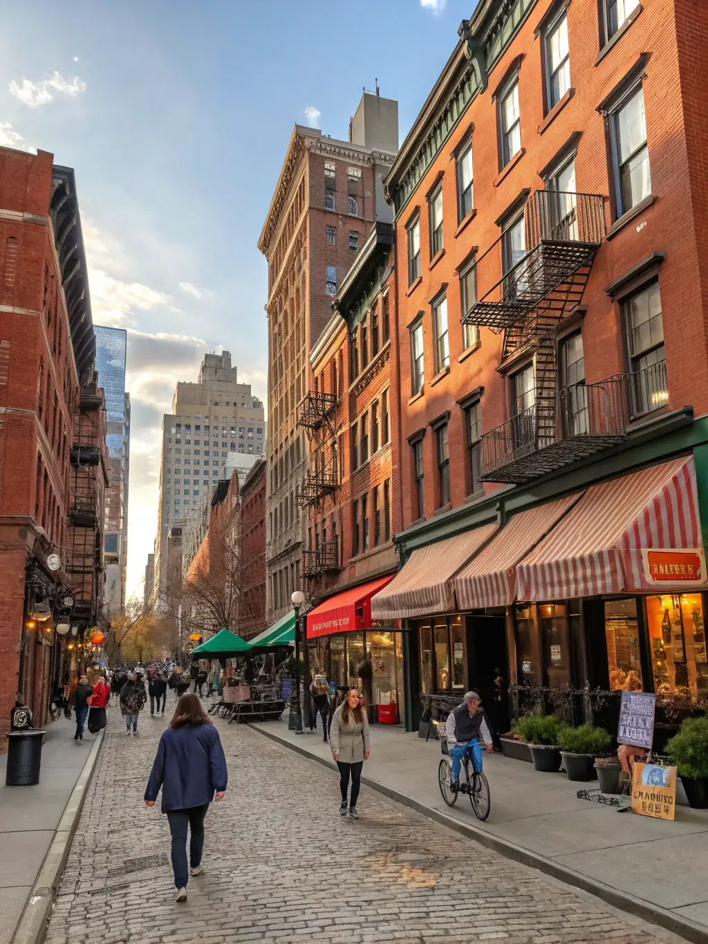 A vibrant street scene in Brooklyn with a mix of residential and commercial properties, highlighting the diverse investment landscape beyond Manhattan.