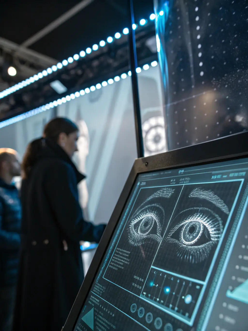 An AI interface integrating seamlessly with business operations, visualized in a sleek, modern dashboard.