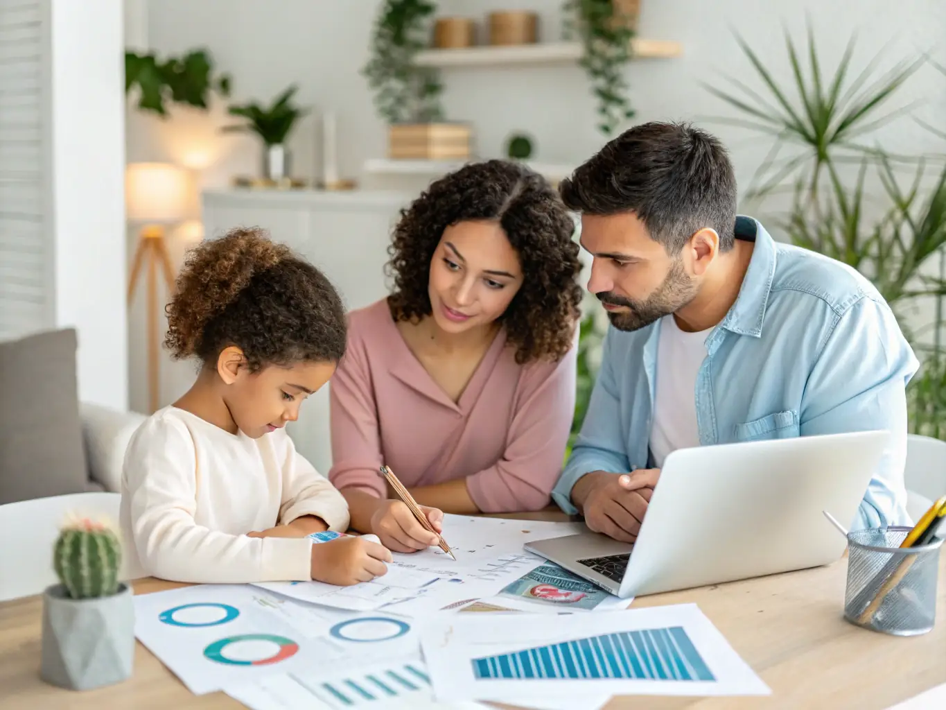 An elegant image depicting a family tree intertwined with financial documents and investment portfolios, symbolizing wealth and asset coordination.
