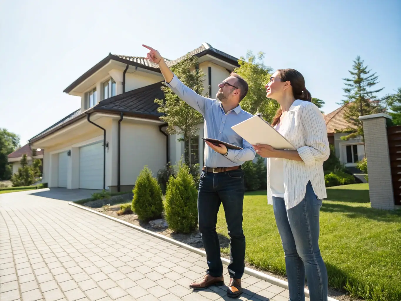 A real estate professional is visiting a high-end property in Los Angeles, showcasing the firm's on-the-ground investment experience in multiple markets.