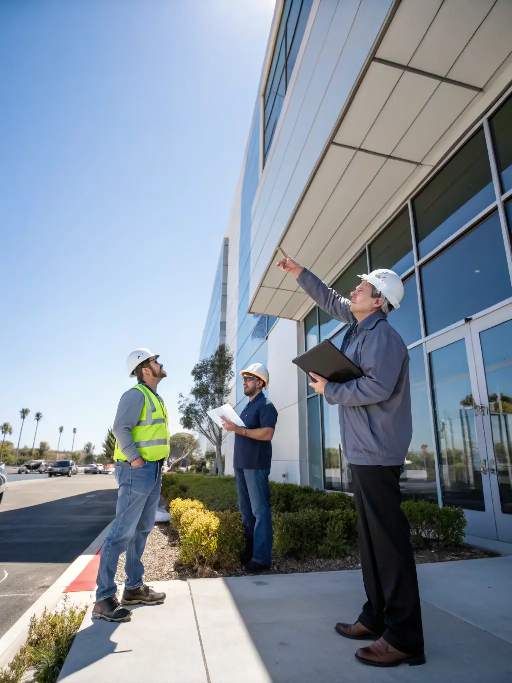 A picture of a property manager overseeing a luxury property, ensuring its upkeep and tenant satisfaction in a prime location.