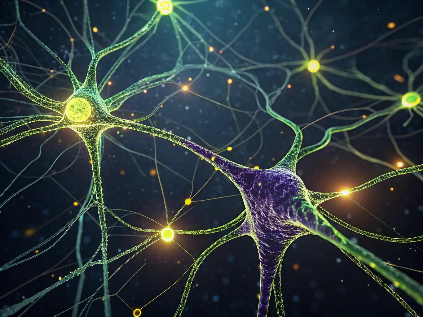 A futuristic image of interconnected nodes and data streams, symbolizing AI systems for business automation.