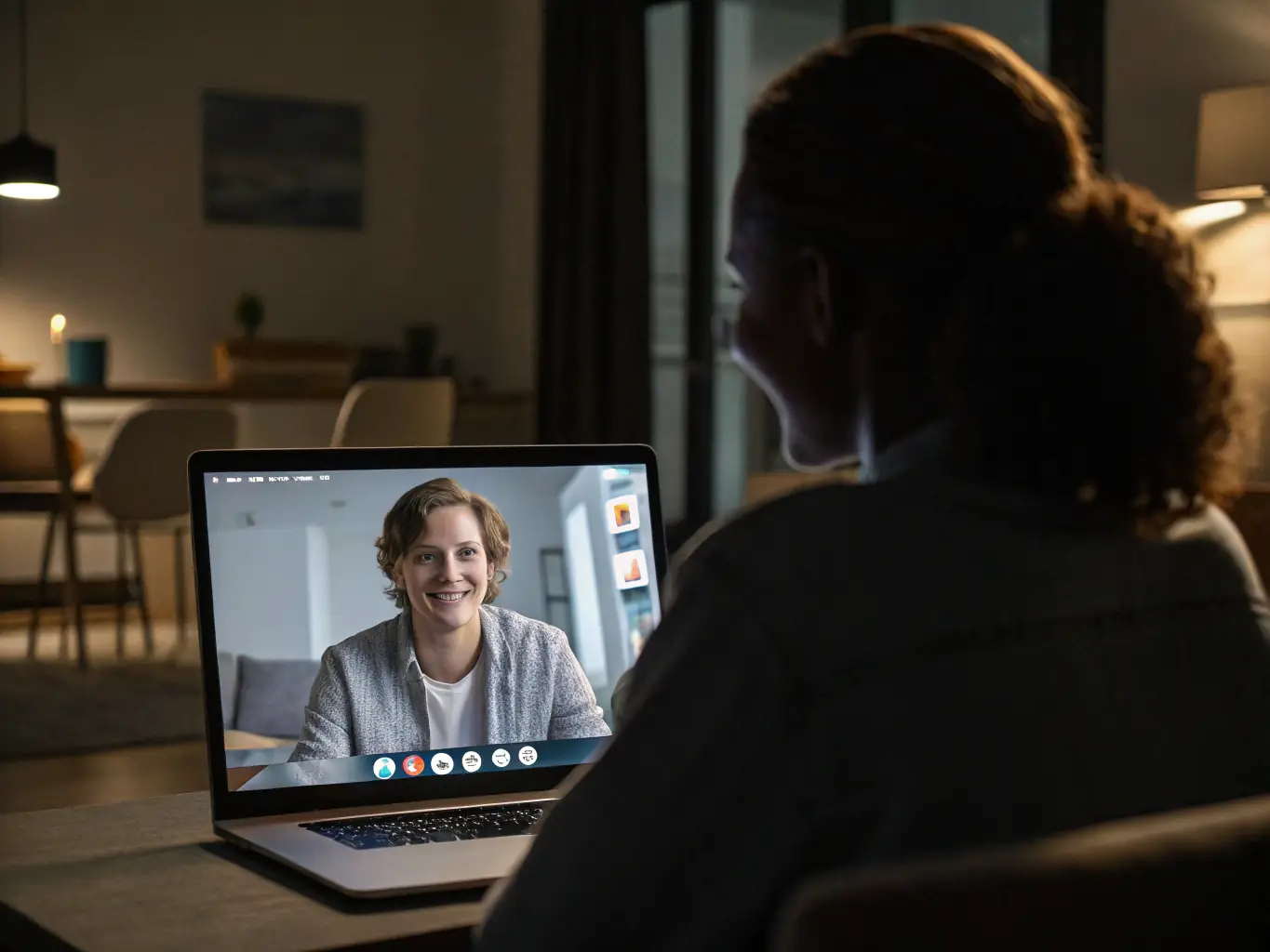 A customer service representative interacting with a client through an AI-powered chatbot, demonstrating enhanced client service and responsiveness.