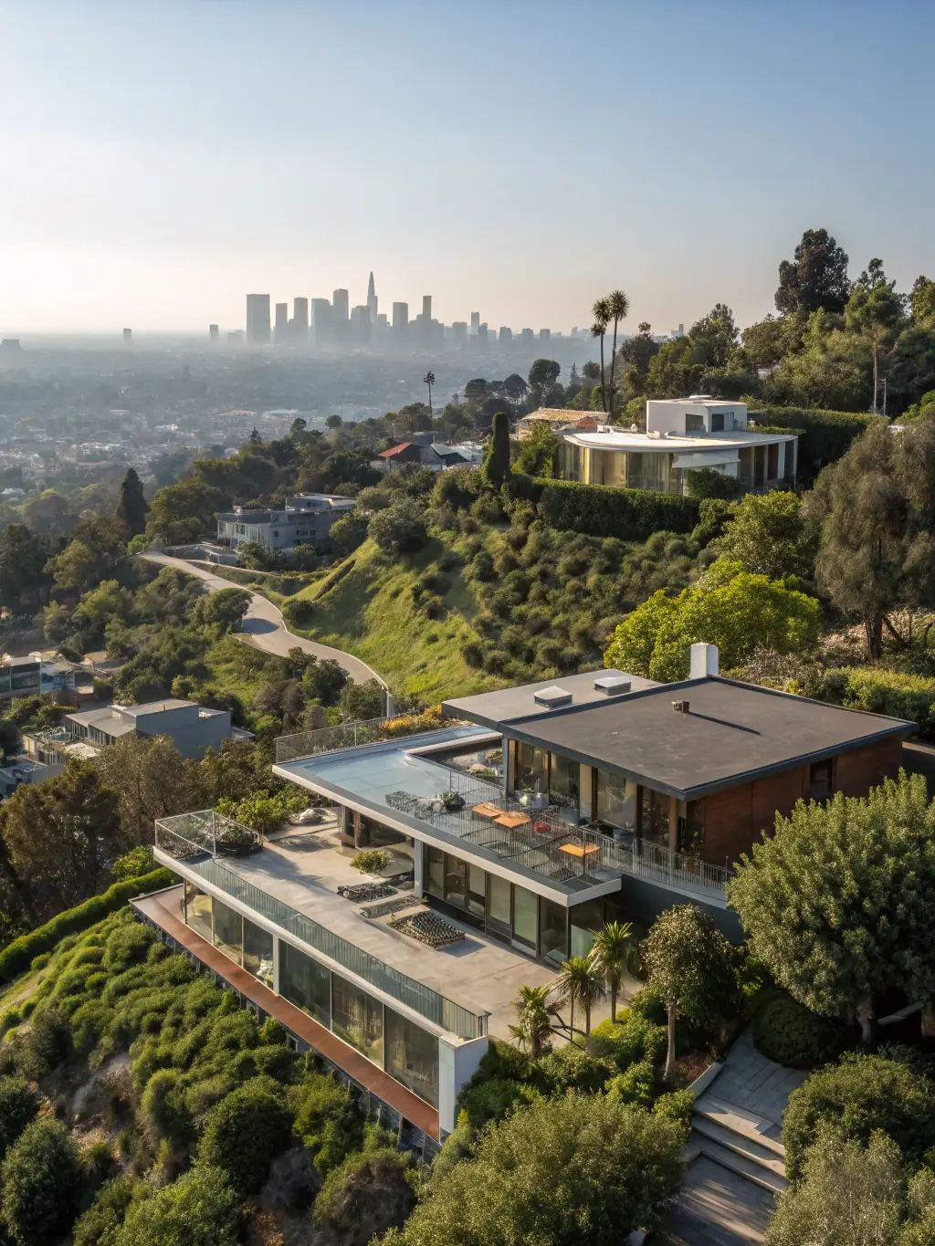 A diverse portfolio of residential properties in Los Angeles, including single-family homes and condos, illustrating the variety of investment options available to foreign buyers.