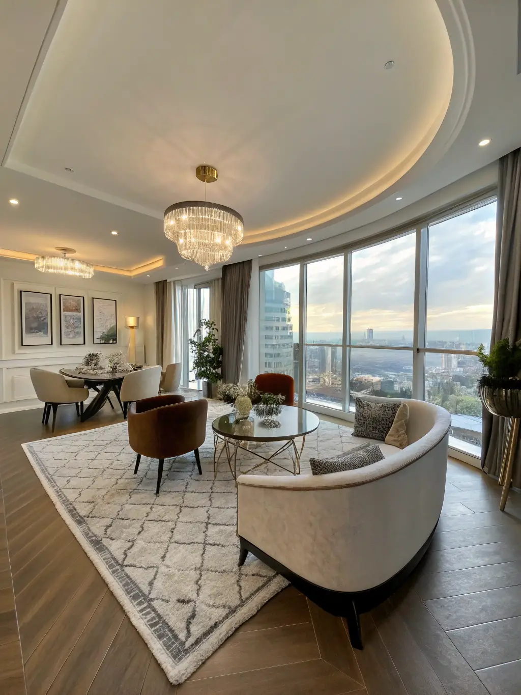 A beautifully staged Manhattan apartment, photographed with professional lighting and wide angles to highlight its best features for marketing.
