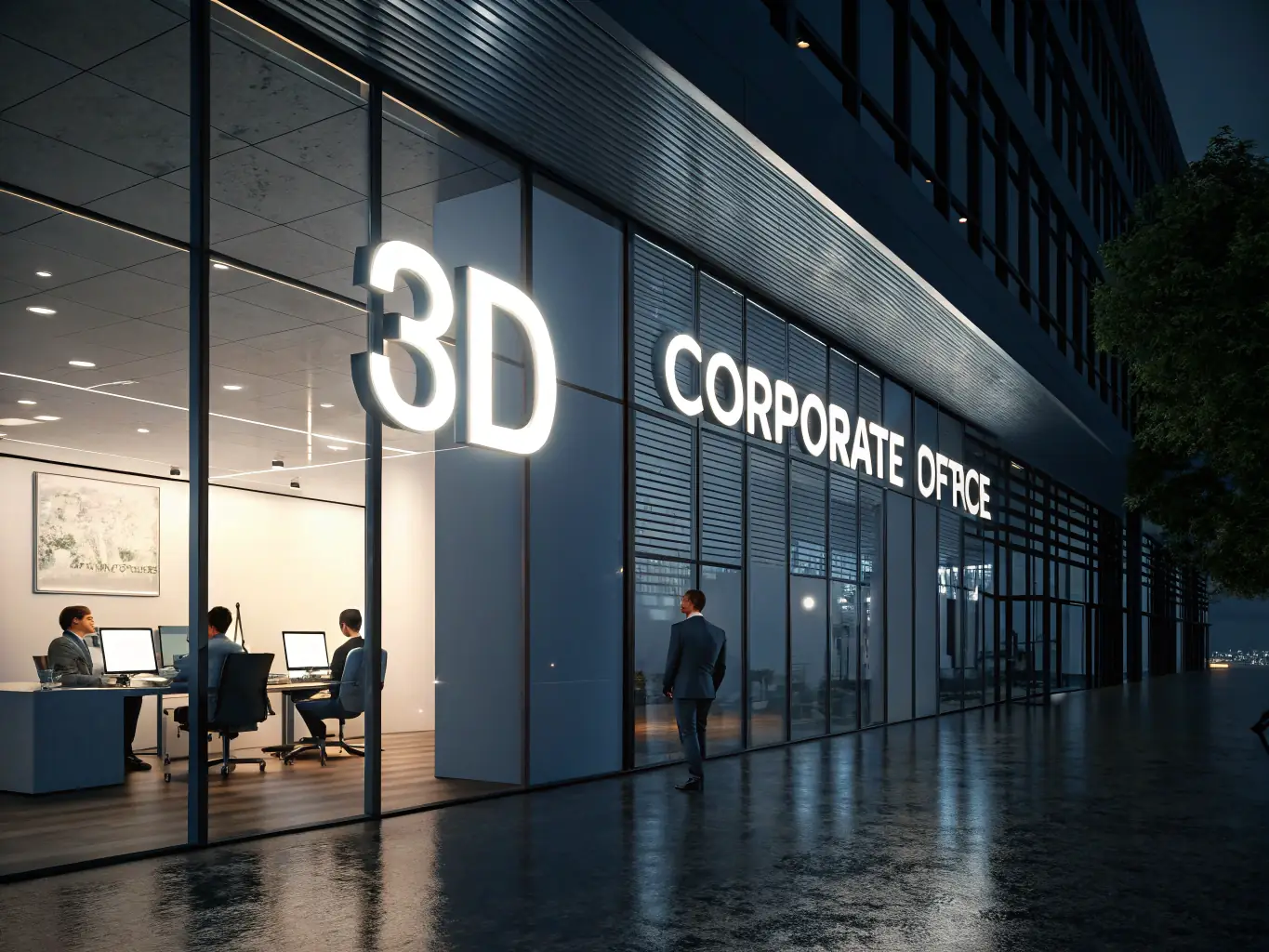 A sophisticated, modern office interior with financial charts displayed on a large screen, symbolizing investor consulting services. The image should convey trust, expertise, and a data-driven approach.