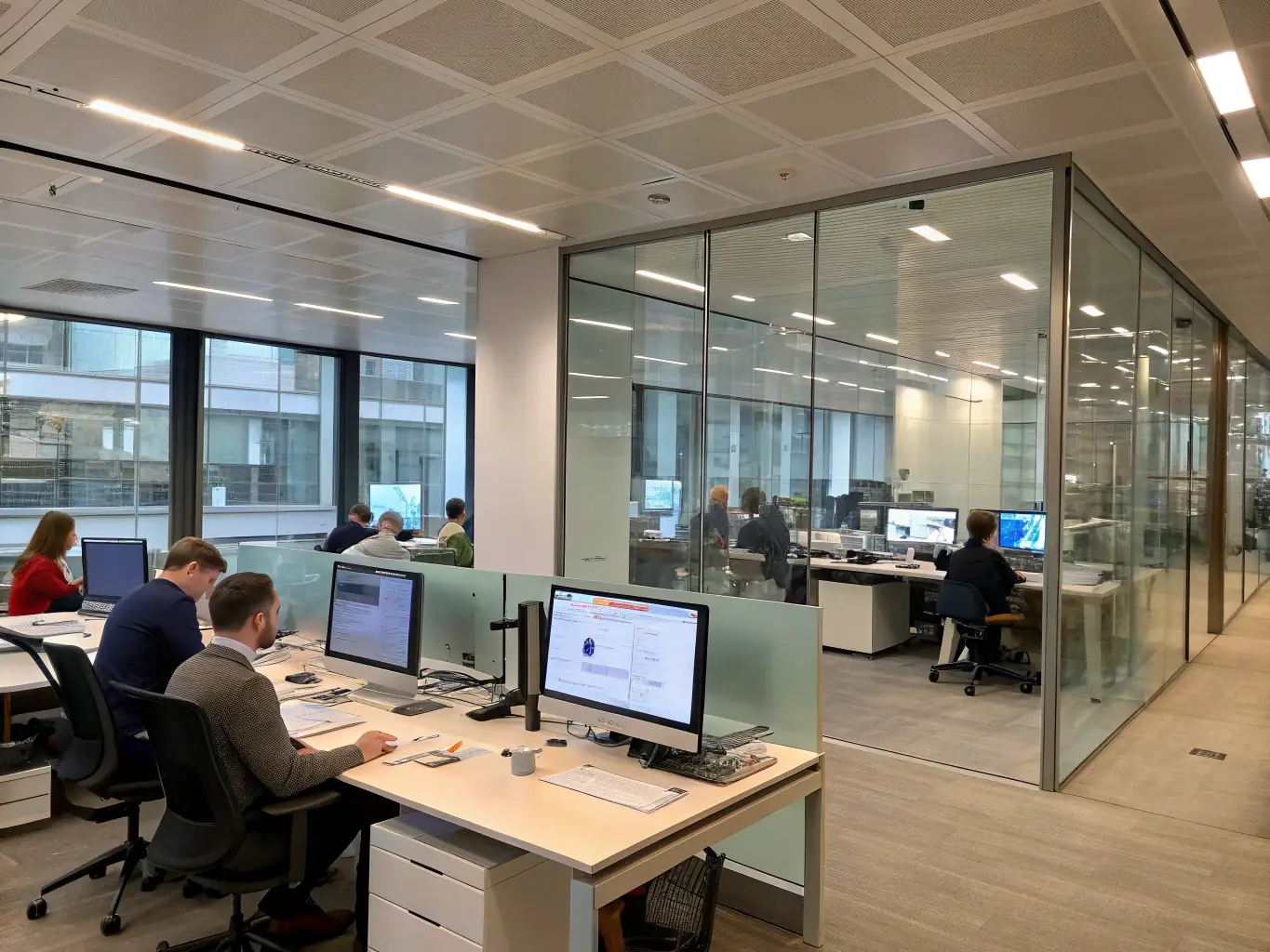 A sophisticated, modern office interior in Manhattan, symbolizing ARH Global Advisors' presence and expertise in the city's financial district.