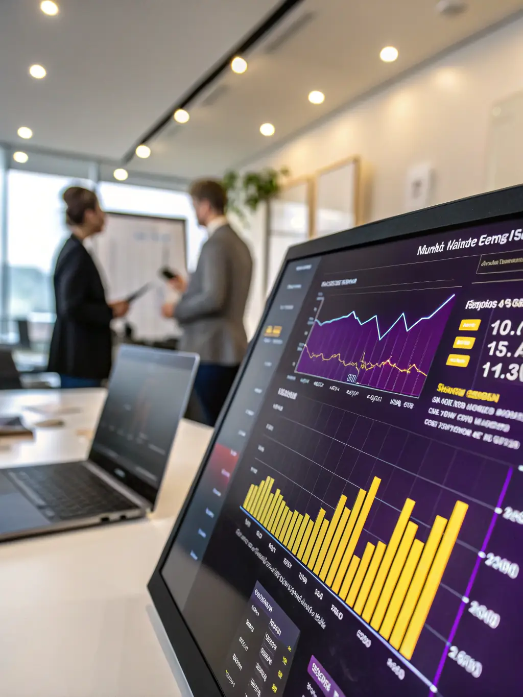 A graph showing market trends in NYC real estate, with arrows indicating growth and potential opportunities for international investors.