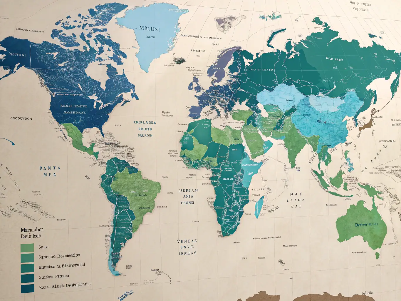 A world map with highlighted financial centers, representing ARH Global Advisors' expertise in cross-border wealth planning for international families.