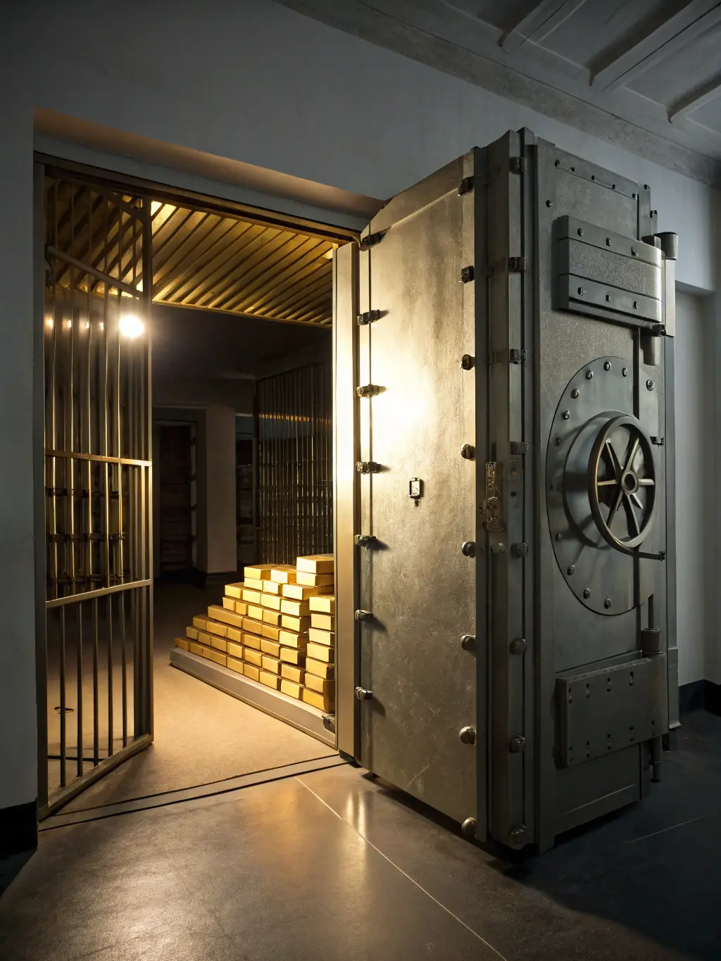 A secure vault with gold bars and real estate deeds, symbolizing the protection of assets and risk mitigation in real estate investments.