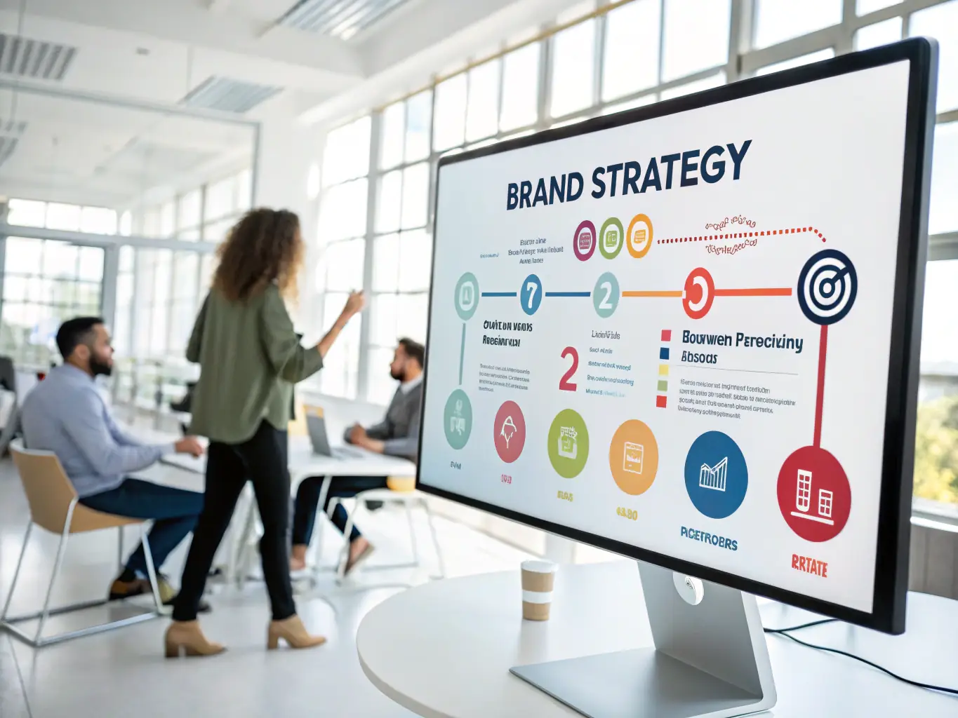 A strategic roadmap with milestones and growth indicators, representing strategic growth.