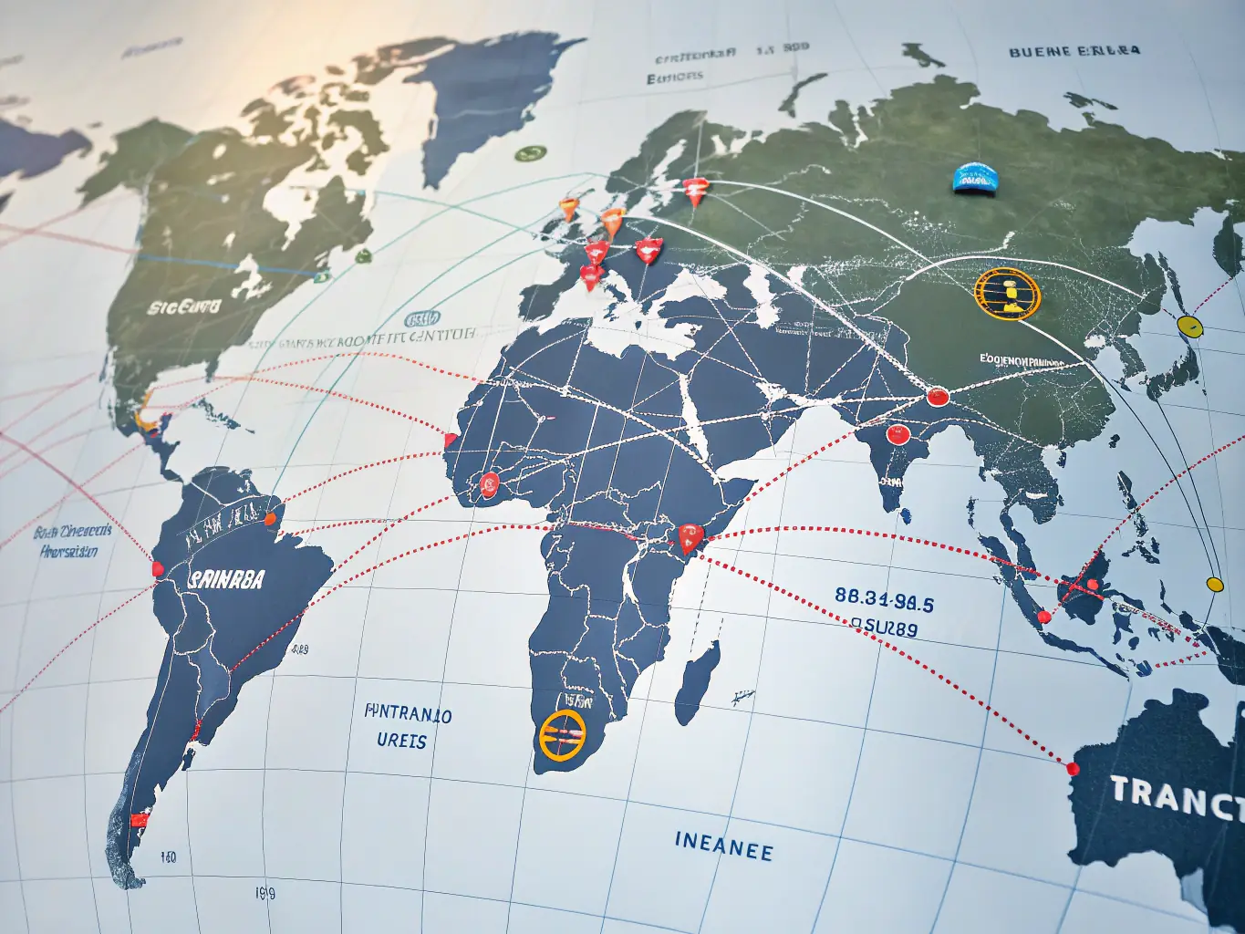 A world map highlighting key international investment locations, symbolizing international investor services with a focus on global opportunities.