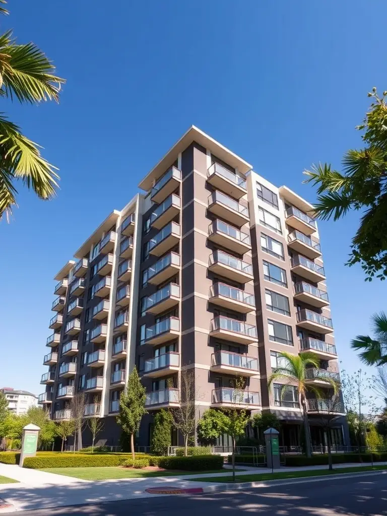 An architectural rendering of a luxury Manhattan apartment building, emphasizing the investment potential and strategic wealth building through real estate.