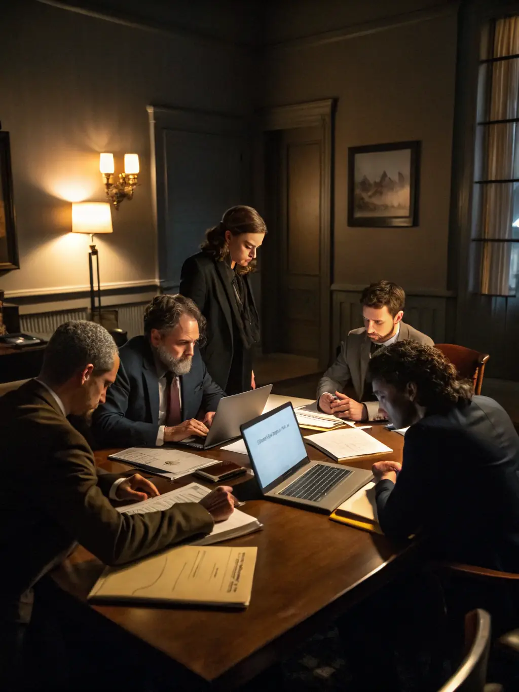 A diverse team of legal and technology professionals collaborating on an AI project, highlighting the collaborative and comprehensive approach of ARH Global Advisors.