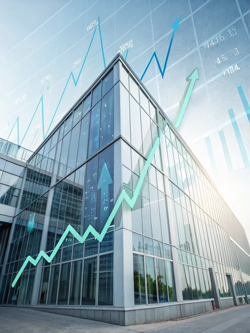 A sophisticated graph illustrating income streams and financial projections for a Manhattan executive, set against a backdrop of the city skyline.