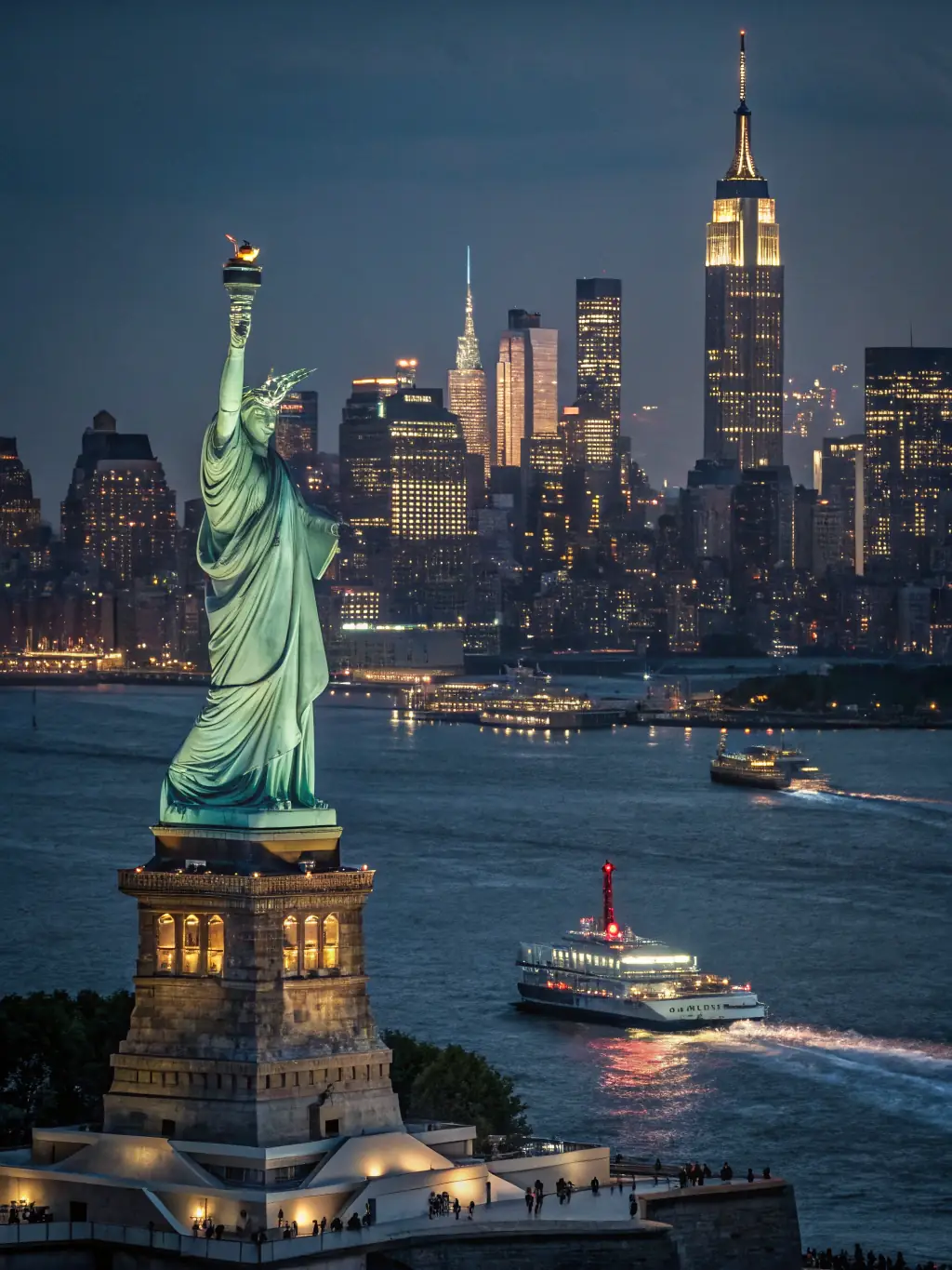 An image of the New York City skyline at dusk, emphasizing the firm's deep understanding of the Manhattan real estate market.