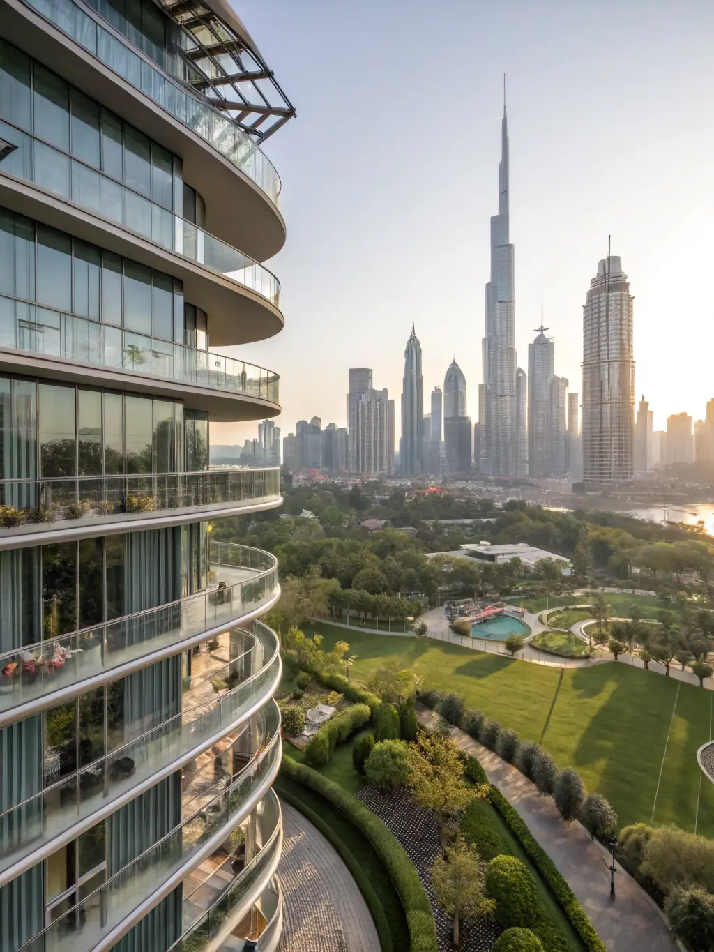 A modern, well-maintained apartment building with tenants visible, symbolizing consistent rental income and financial stability.