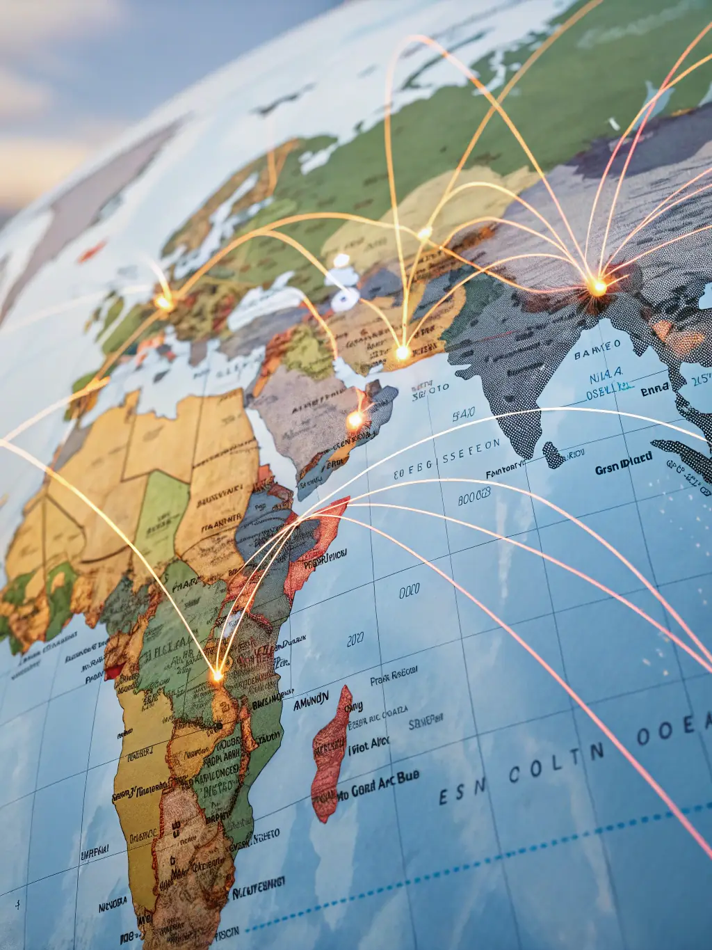 A world map with interconnected nodes, representing multi-state and cross-jurisdiction planning.