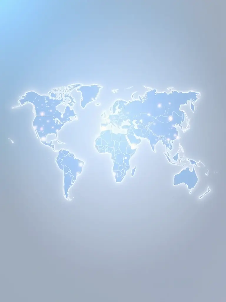 A world map with interconnected lines representing the flow of assets and information across borders, highlighting the global reach of ARH Global Advisors.