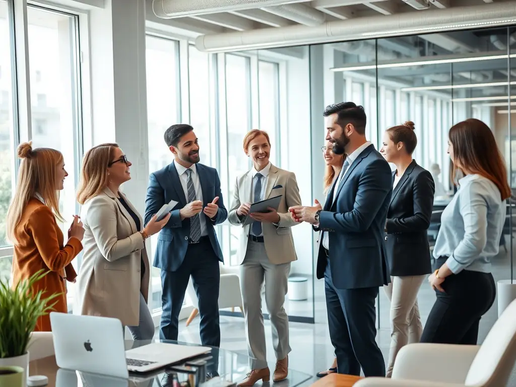 A team of consultants working with a law firm's leadership, analyzing growth metrics and developing strategies for scaling operations and expanding market reach.