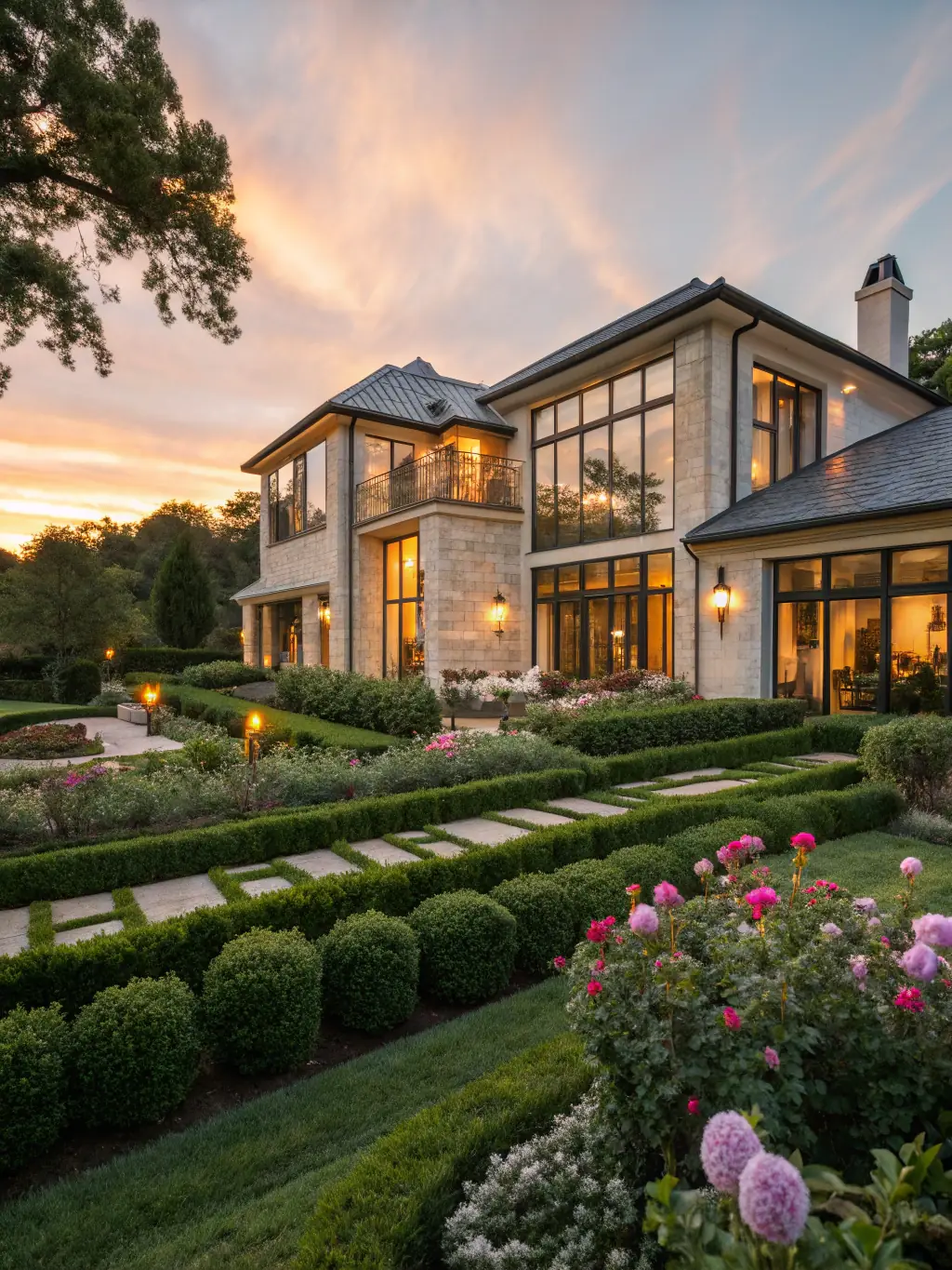 An elegant photograph of a luxury home, representing real estate holdings and investment opportunities.