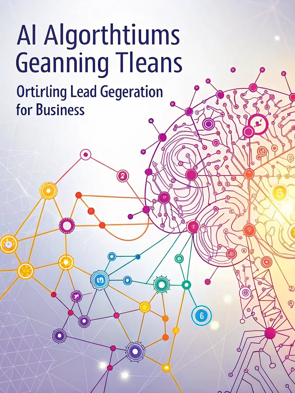 A graphic representation of an AI system analyzing leads and prioritizing them based on their likelihood to convert, with data visualizations highlighting key metrics.