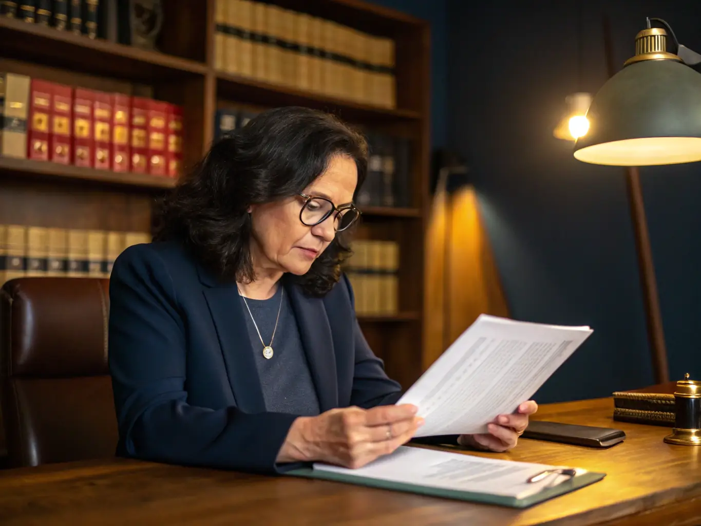 A professional lawyer using an AI-powered tool on their computer, showcasing the efficiency and technological advancement in legal practice.