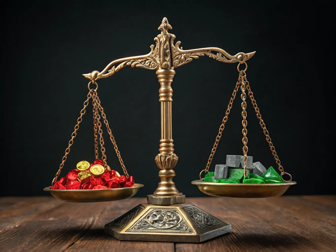 A scale balancing uncertainty on one side and clarity on the other, with a gavel in the background, representing the reduction of uncertainty through expert legal and real estate guidance in probate cases.