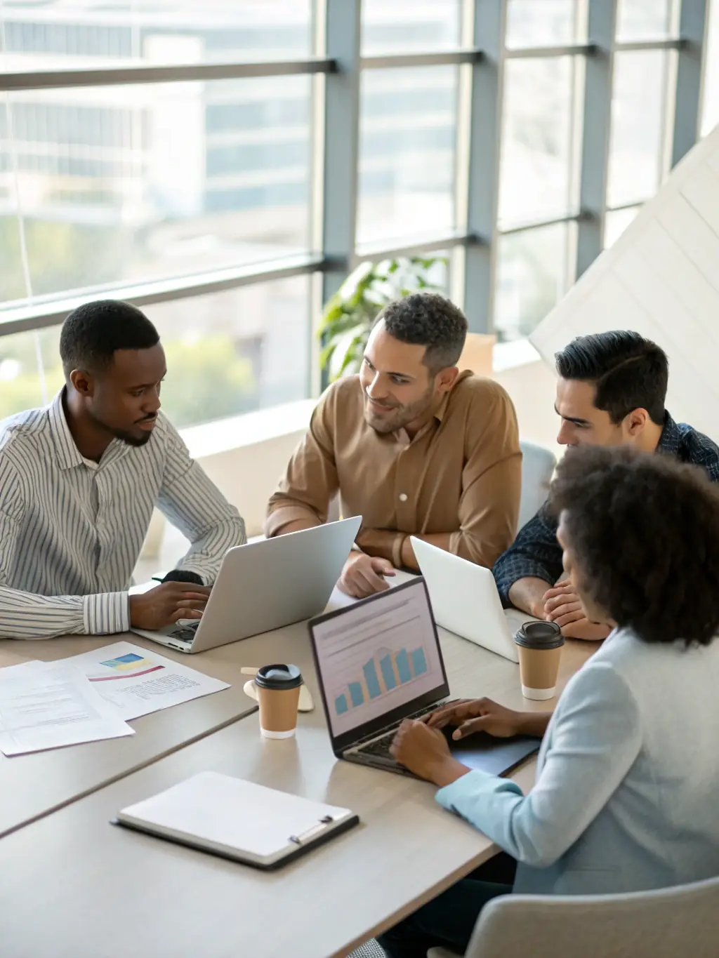 A diverse group of professionals is engaged in a lively discussion around a conference table, brainstorming innovative solutions for complex estate planning challenges.