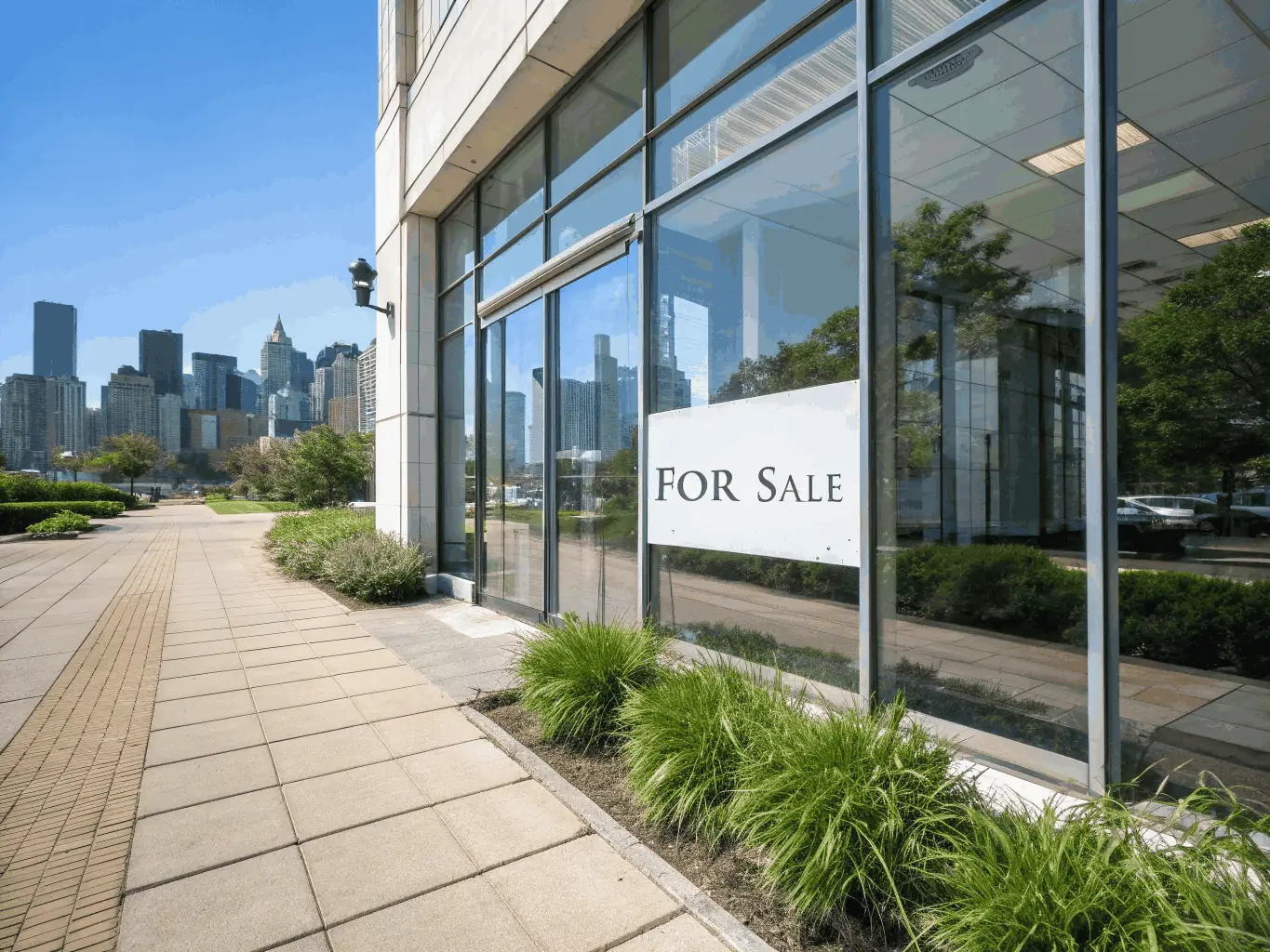 A modern office building with a sign indicating 'Investment Properties', representing the investment opportunities managed by ARH Real Estate Advisory Group.