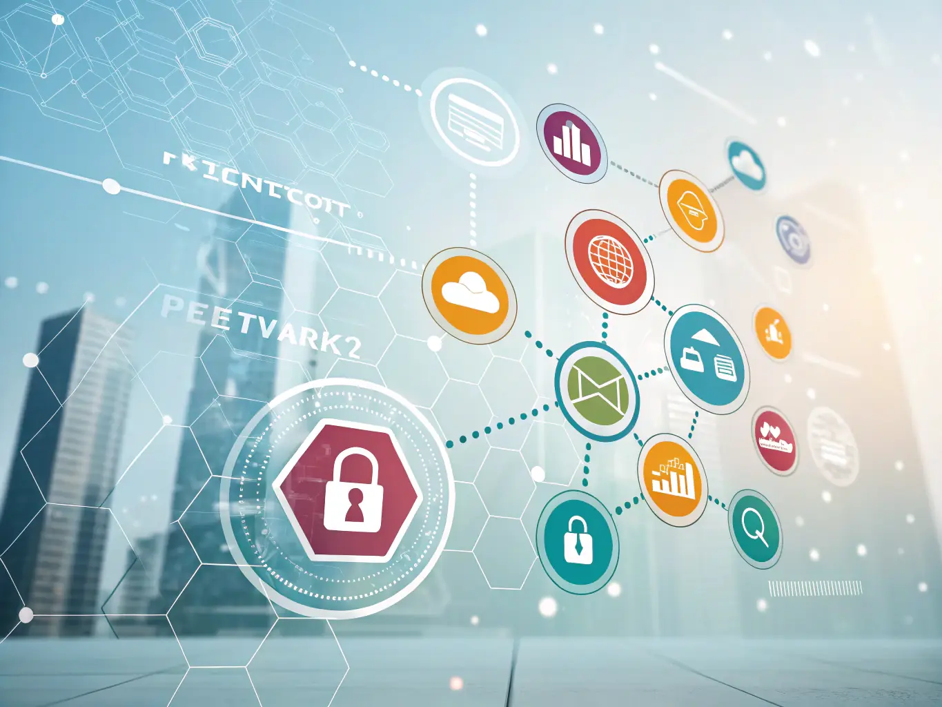A digital illustration depicting an AI-powered intake system processing client information, with a focus on efficiency and data security in a law firm setting.
