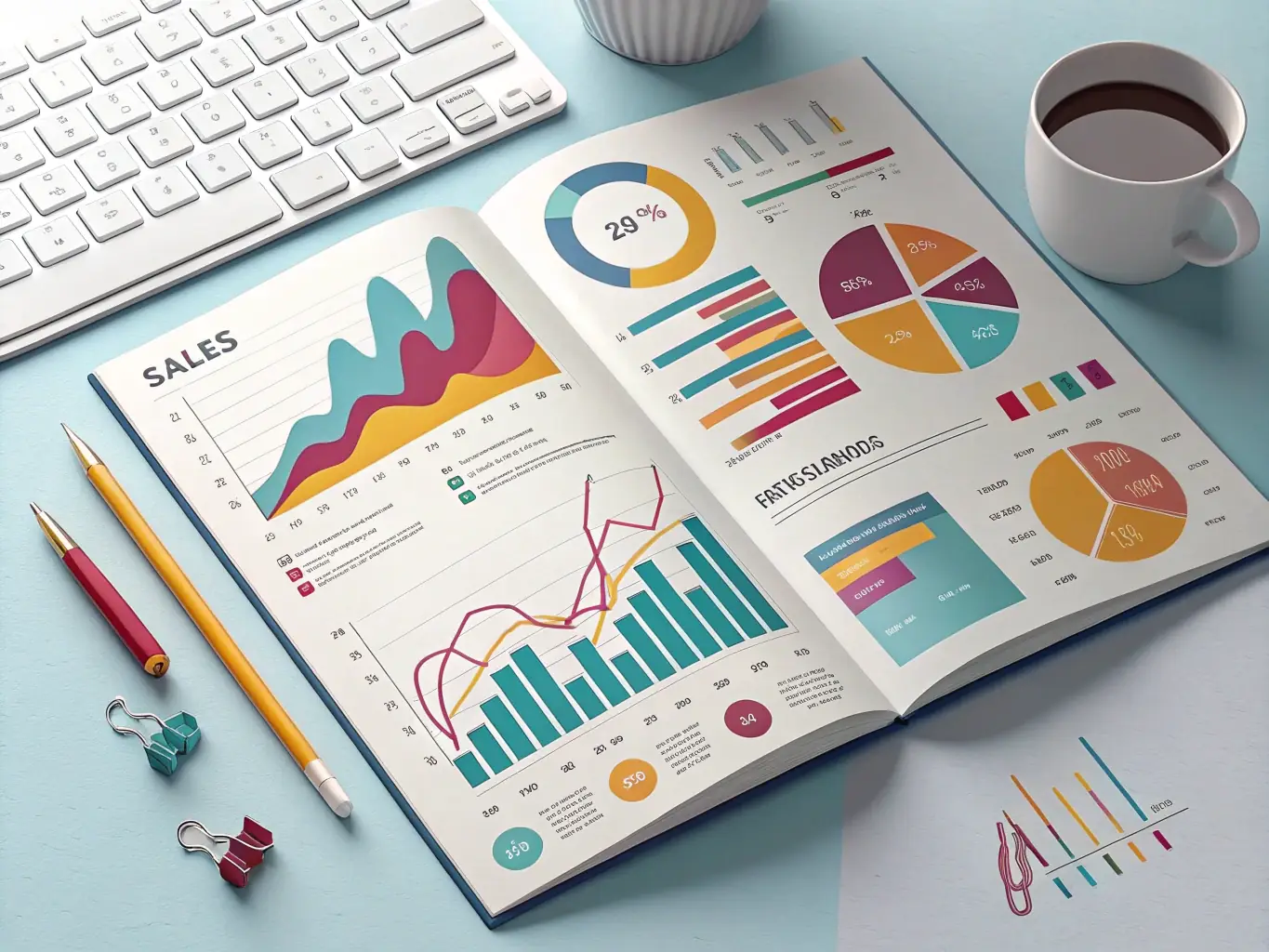 An image depicting a detailed financial report with charts and graphs, emphasizing the importance of strategic financial planning in real estate transactions.