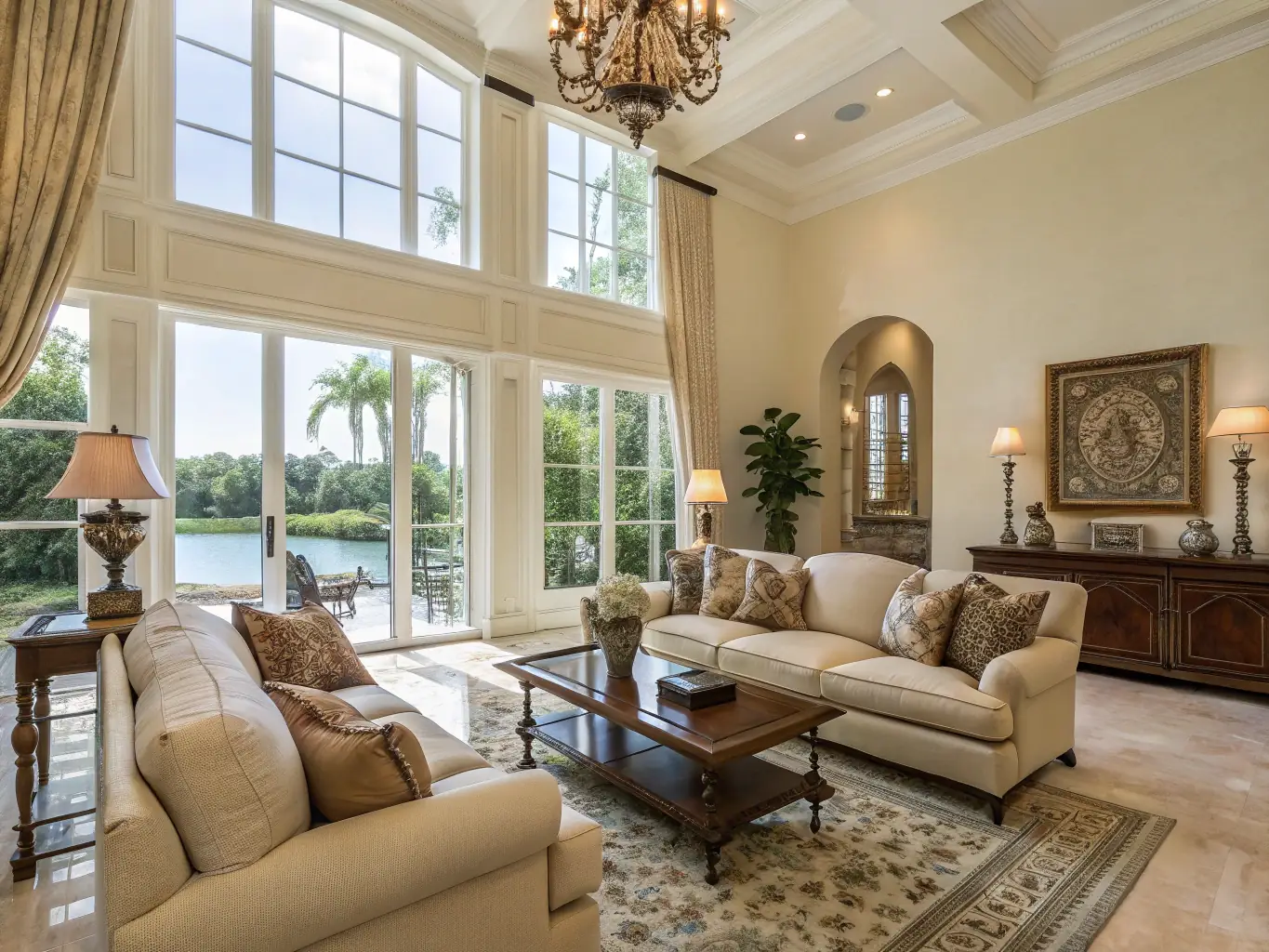 A luxury residence is being evaluated by a real estate expert, highlighting the importance of accurate valuation and market knowledge in trust property matters.