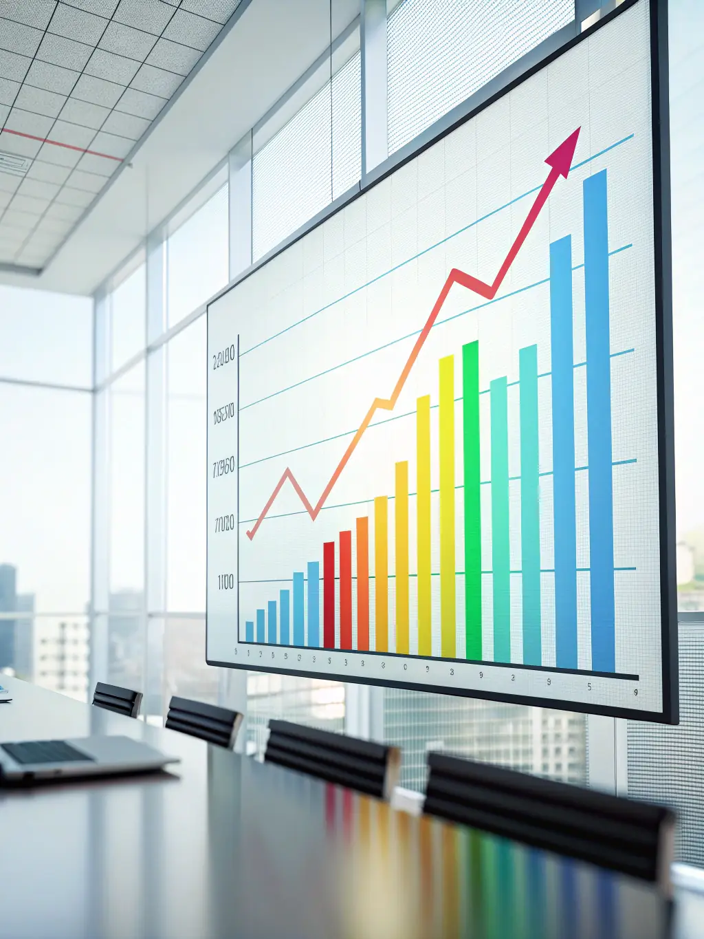 A graph showing upward growth trends, symbolizing strategic growth and business expansion.