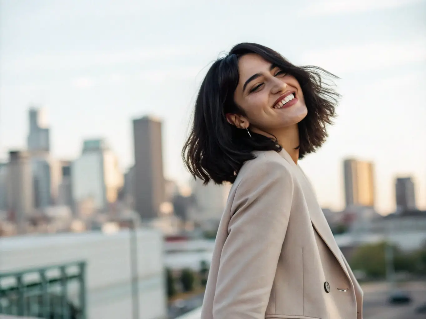 A professional headshot of a confident lawyer, with a blurred background of a city skyline, representing a strong market presence and authority.