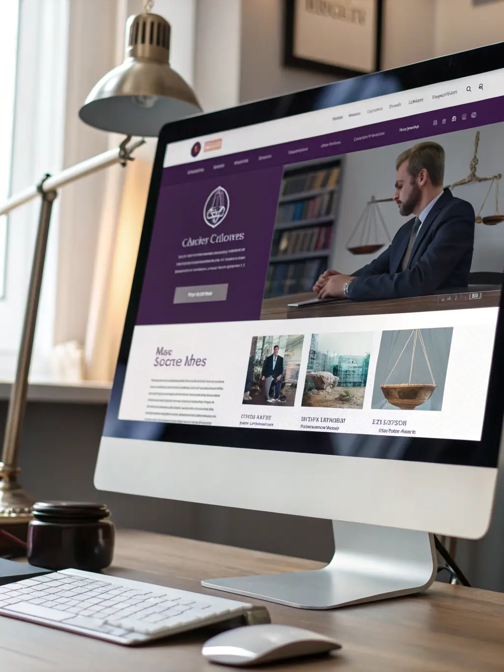 A cohesive brand identity design showcasing a law firm's logo and visual elements, emphasizing the importance of branding.