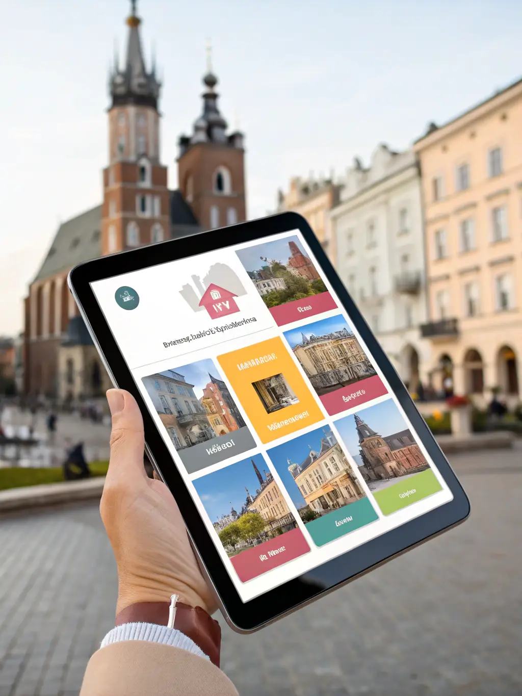 A diverse range of property options displayed on a tablet, showcasing the flexibility and choices available to trust beneficiaries.