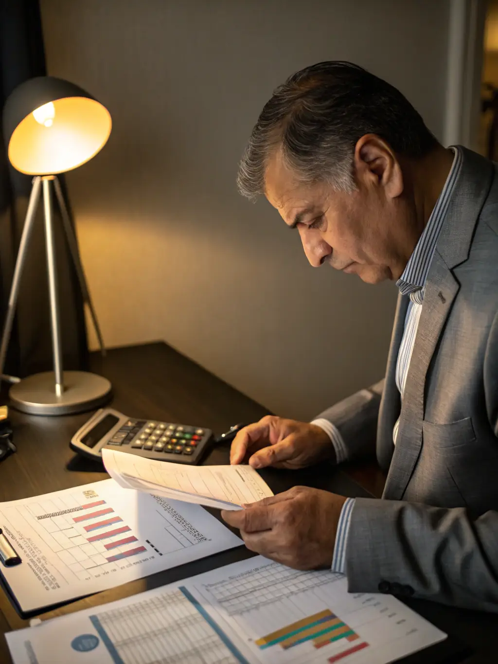 A picture of a fiduciary working on financial documents, highlighting their role in managing assets responsibly and ethically.