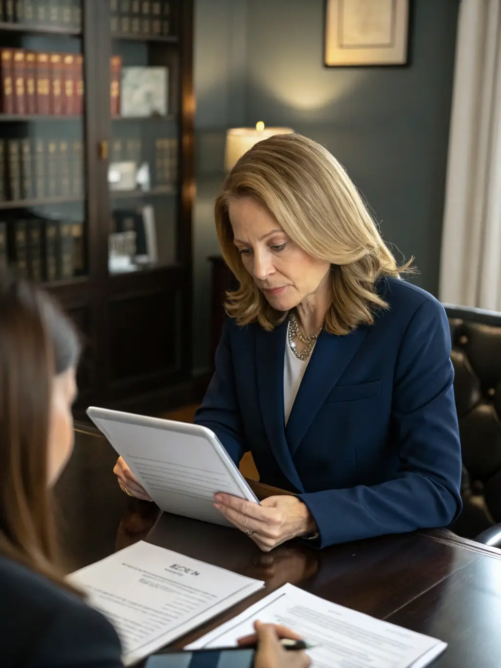 A consultant working closely with a client in their office, reviewing data on a laptop, symbolizing ARH Consulting's hands-on, practical approach.