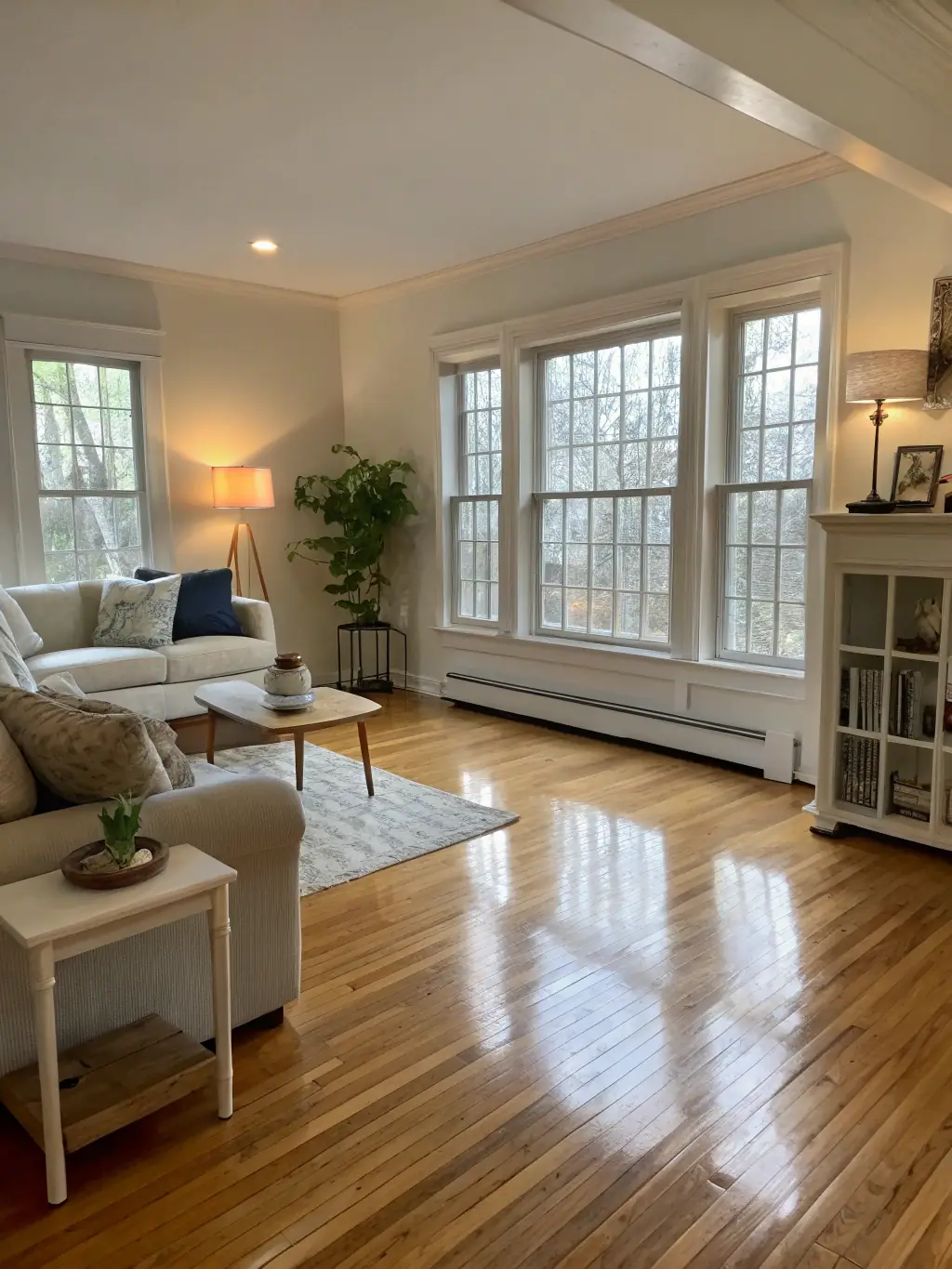 A modern home interior with a moving box, symbolizing real estate transition strategy, captured in a bright, airy photograph.