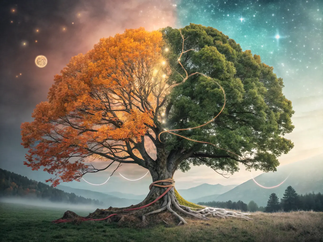 A visual representation of a family tree, branching out to depict various family members, with connecting lines symbolizing communication and collaboration in managing family dynamics during transitions.