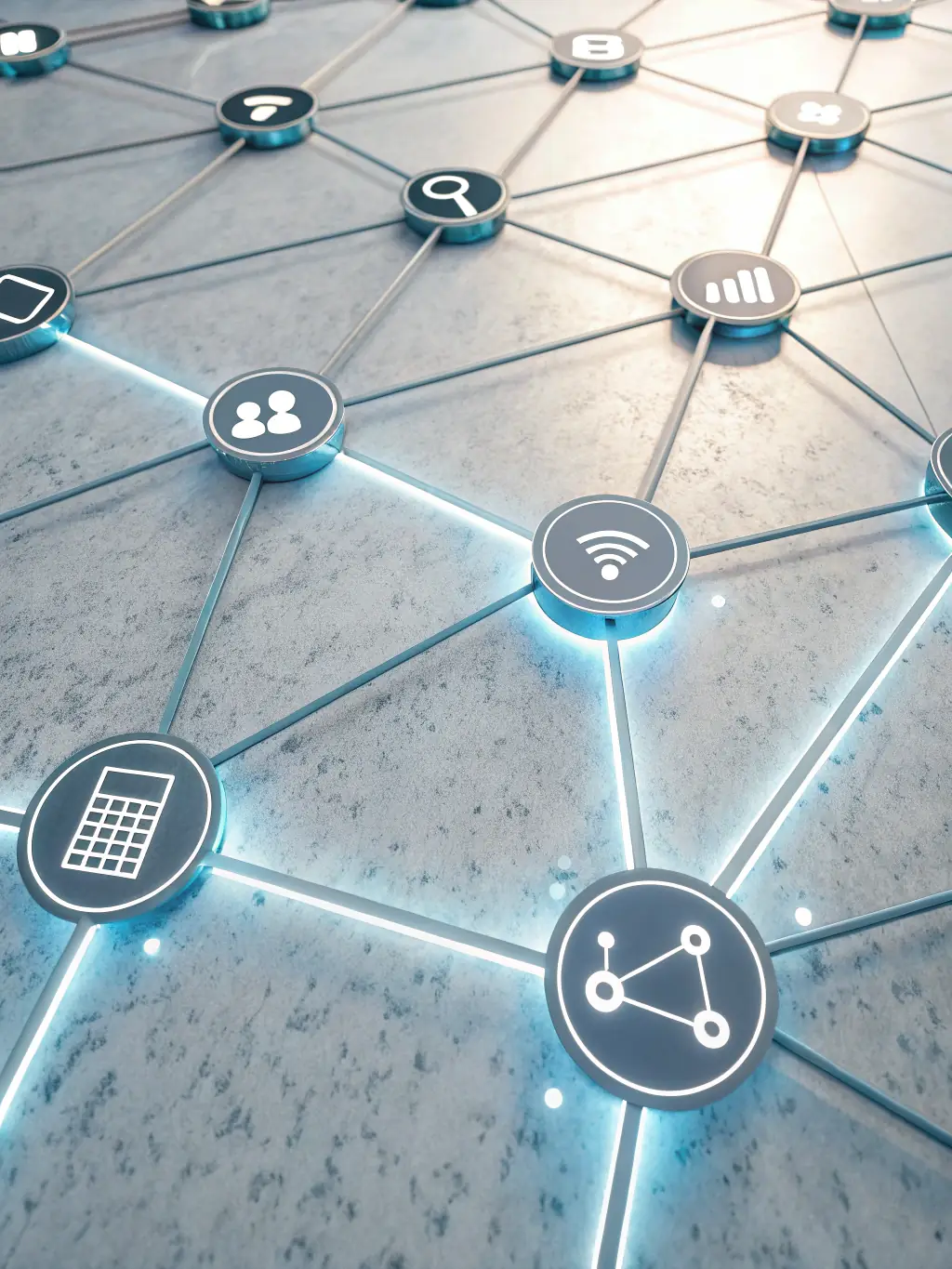 A visual representation of interconnected systems, showing how different business functions integrate seamlessly after ARH Consulting's modernization efforts.