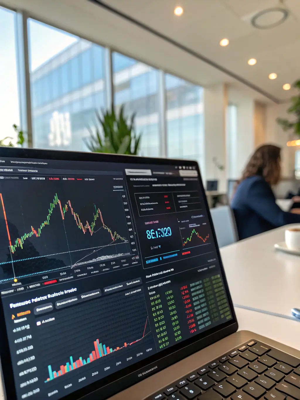 A detailed image of an AI dashboard displaying real-time portfolio performance metrics, highlighting risk assessment and compliance monitoring features, in the context of fiduciary responsibility.