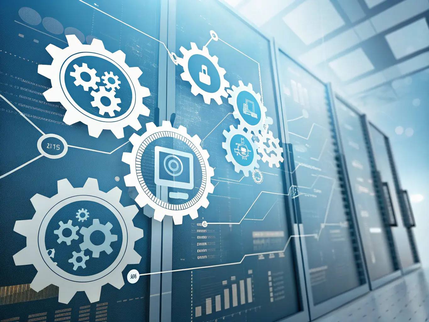 A stylized representation of a well-organized and efficient operational system, showcasing interconnected processes and data flow within a family business.