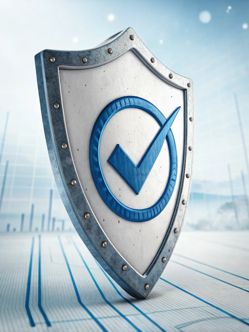 A graphic showing a shield with a checkmark, symbolizing trust, surrounded by positive customer reviews and security badges.