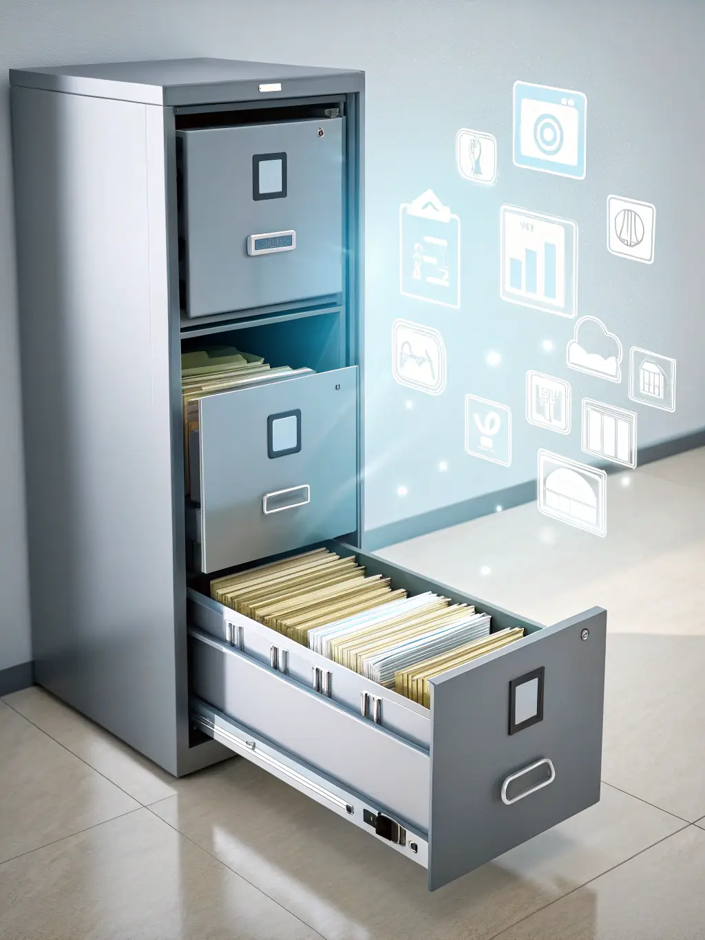 An organized digital archive of fiduciary documents within the Fiduciary Intelligence System, showcasing easy access and secure storage.